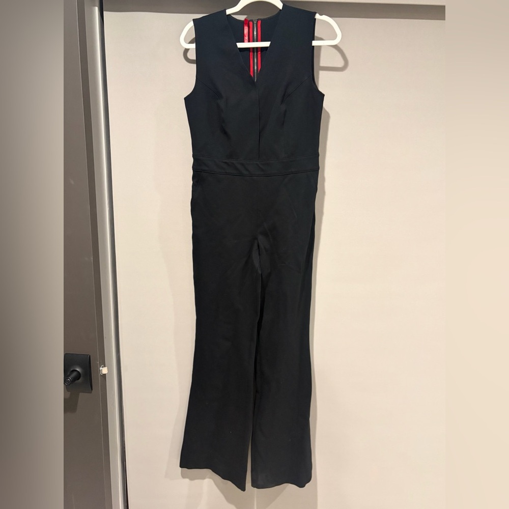 Spanx Black Sleeveless Jumpsuit wide leg flare medium